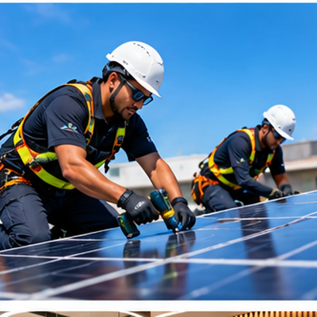 Solar installation team